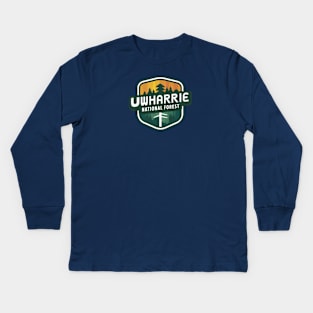 Uwharrie National Forest Emblem Kids Long Sleeve T-Shirt